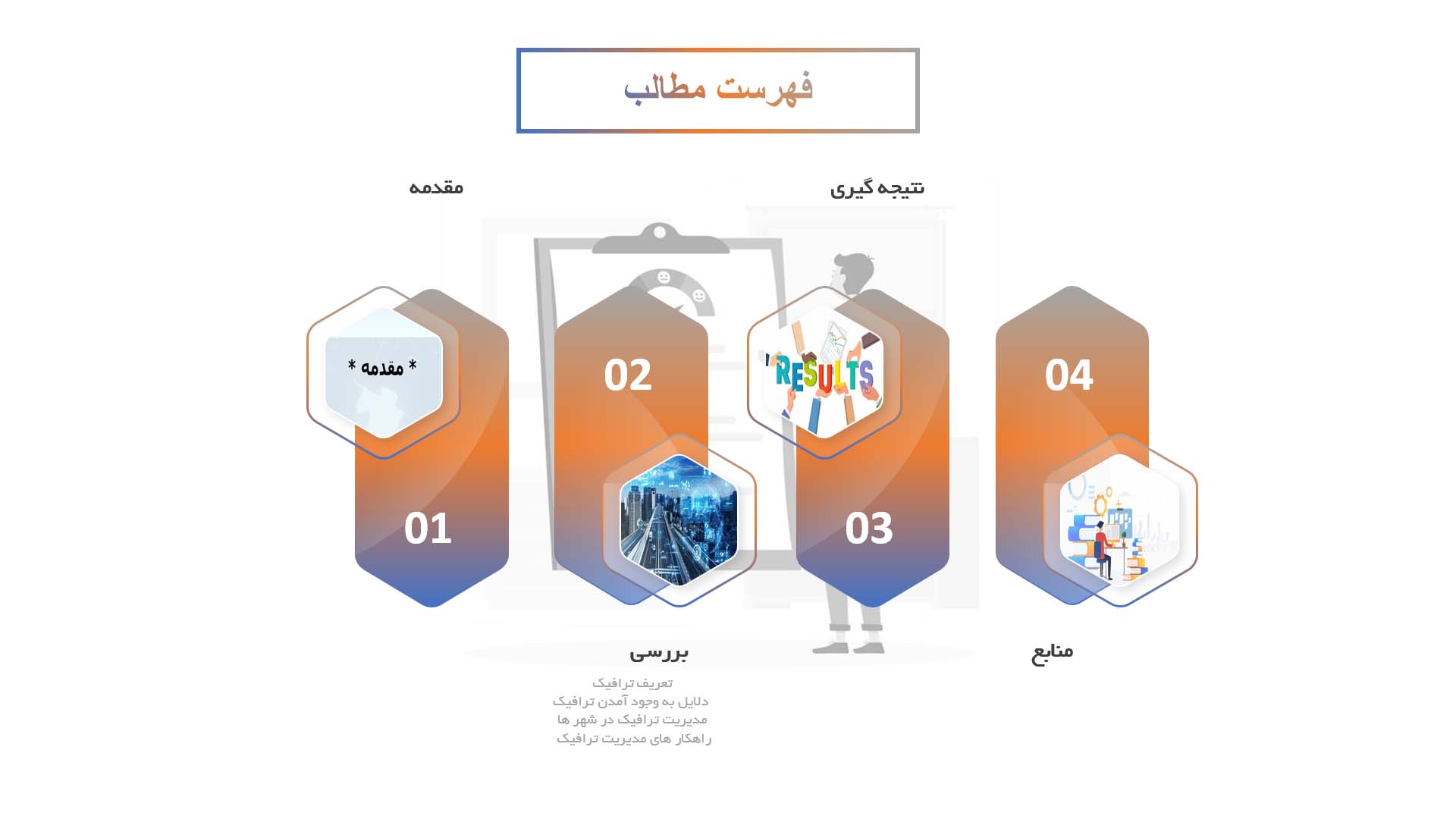 پاورپوینت در مورد مدیریت ترافیک و حمل و نقل عمومی در شهر ها